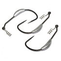 Size 5/0 1/4-Oz Weighted Black Superline Springlock Hook 4-Pack