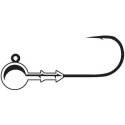 Size-2/0 Hook 3/16-Oz Black Round Nose Jig Head 5-Pack
