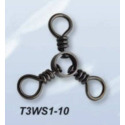 Size-1 100-Lb Test Three-Way Swivel Pack Of 10