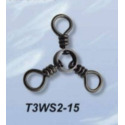 Size-2 75-Lb Test Three-Way Swivel Pack Of 15