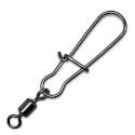 Size-10 Nickel Silver Black Duo Lock Snap With Superline Swivel