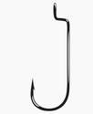 Round Bend Offset Shank Worm Hook — 4/0, Nickel Silver Black