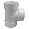 4-Inch White PVC Sewer And Drain Bull Nose Tee