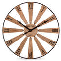 Metal And Wood Windmill Wall Clock