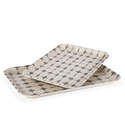Black & White Bamboo Fiber Faded X Design Rectangle Tray Set Of 2
