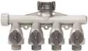 Plastic 4-Way Full Flow Manifold With Shut-Off Valves