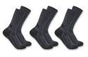 Mens Extra-Large Charcoal Force Crew Sock 3-Pack    