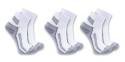 Force White Midweight Men's Quarter Sock, 3-Pack, L