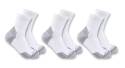 Mens Extra-Large White Midweight Cotton Blend Quarter Sock 3-Pack  