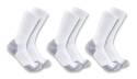 Mens Extra-Large White Midweight Cotton Blend Crew Sock 3-Pack  