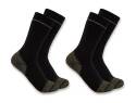 Mens Large Black Midweight Cotton Blend Steel Toe Boot Sock 2-Pack
