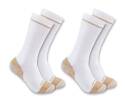 Mens Extra-Large White Midweight Cotton Blend Steel Toe Boot Sock 2-Pack