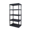 Knect 36-Inch X 24-Inch X 74-Inch Black Heavy Duty Ventilated Storage 5 Tier Shelving Unit
