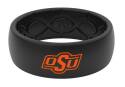 Size-13 Oklahoma State Black With Orange Print Silicone Ring