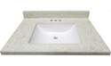 37 x 22-Inch Arctic Stone/White Rectangular Single Bowl Sink