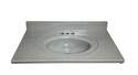 37 x 22-Inch Pewter Granite Oval Single Bowl Sink