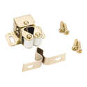 Polished Brass Double Roller Catch With Strike And Screws