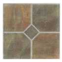 12-Inch X 12-Inch Traditions Embossed Brown Four Square Diamond Luxury Vinyl Tile - Carton Of 30