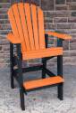 Orange Poly Barheight Adirondack Chair