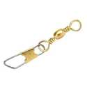 Size-1 Brass Barrel Swivel With Safety Snap 12-Pack