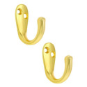 Hardware Essentials™ Soft Gold Clothes Hook, 2-Pack