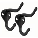 Matte Black Double Clothes Hook, 2-Pack