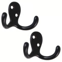 Matte Black Double Clothes Hook, 2-Pack