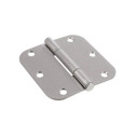 Hardware Essentials Squeak-Proof 5/8-Inch Round Corner Door Hinge Satin Nickel (3-1/2-Inch) 9 Pack