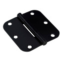 Hardware Essentials Squeak-Proof Black 5/8-Inch Round Corner Door Hinge (3-1/2-Inch) 9-Pack