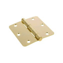 Hardware Essentials™ 3-1/2-Inch Round Corner Door Hinge Brass 3-Pack