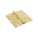 Hardware Essentials™ 3-1/2-Inch Square Corner Door Hinge Satin Brass 3-Pack