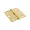 Hardware Essentials™ 3-1/2-Inch Round Corner Door Hinge Satin Brass