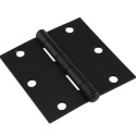 Square Corner Hinge 3 1/2-Inch Matte Black 3-Piece