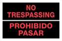 Bilingual No Trespassing Sign 8x12