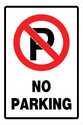 No Parking Sign 18x12 Red/Black/White