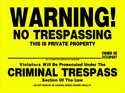 No Trespassing Sign 12x16