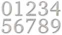 Distinctions #2 - 4 in Brushed Nickel Flush Mount House Numbers