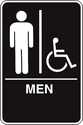 Ada Braille Men Handicapped Sign 6x9