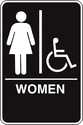 Ada Braille Women Handicapped Sign 6x9