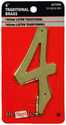 #4 - 4 In Traditional Solid Brass House Numbers