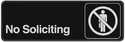 No Soliciting Sign 3x9 Black