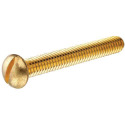 Slotted Round-Head Brass Machine Screw, 20-Pack, #10-24 x 1"