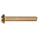 Slotted Round-Head Brass Machine Screw, 15-Pack, 1/4"-20 x 1"
