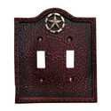 Double Rocker Switchplate Leather