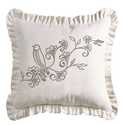 White Weave Ruffle Accent Pillow