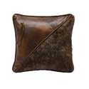 Faux Fur And Faux Leather Accent Pillow