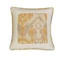 Casablanca 18 X 18-Inch Framed Throw Pillow, Taupe & Flaxen Ikat