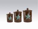 3-Piece Turquoise Star Canister Set