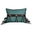 Turquoise Faux Leather Pillow