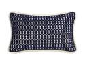 10 x 17-Inch Monterrey Indigo Rope Lumbar Pillow, White Linen